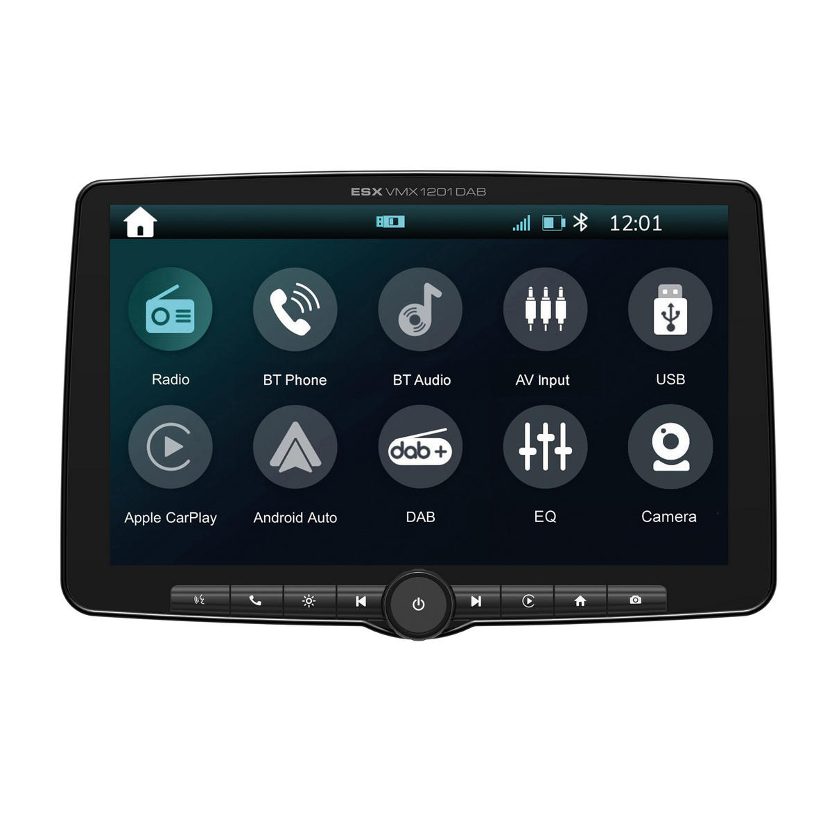 ESX VMX1201DAB - Enkeldin bilstereo - Trådlös CarPlay & Android Auto - 12 tum skärm - Bild 2