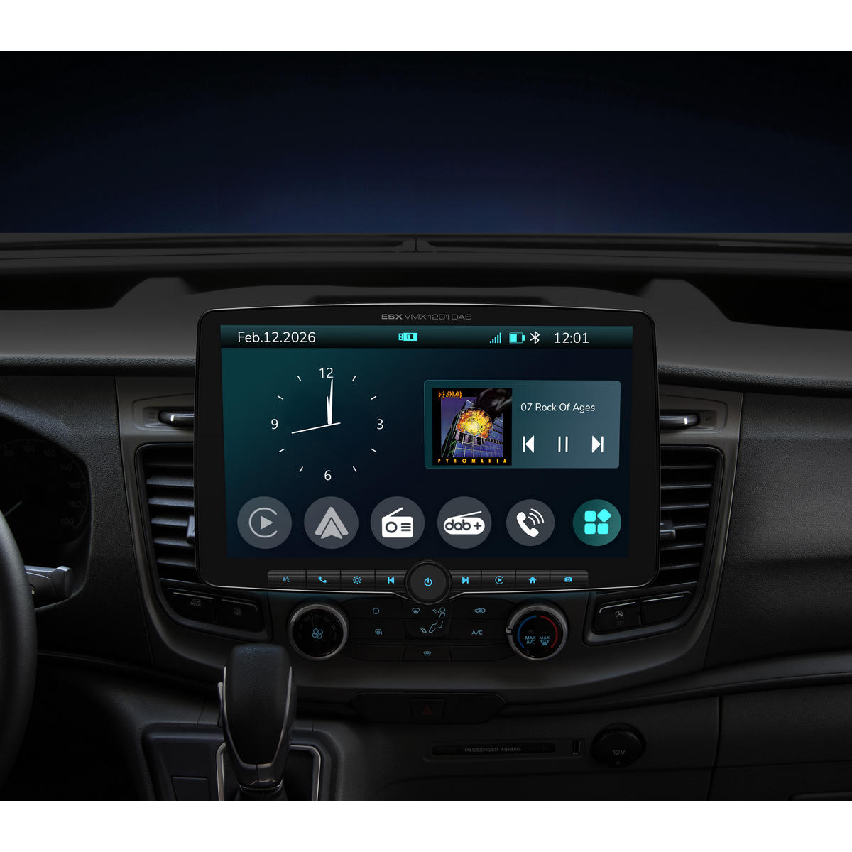 ESX VMX1201DAB - Enkeldin bilstereo - Trådlös CarPlay & Android Auto - 12 tum skärm - Bild 5