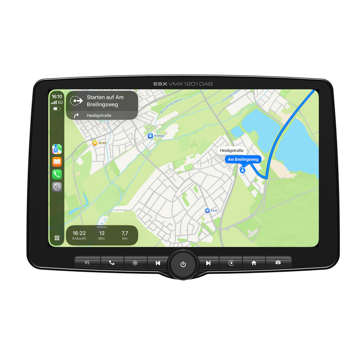 ESX VMX1201DAB - Enkeldin bilstereo - Trådlös CarPlay & Android Auto - 12 tum skärm - Bild 4