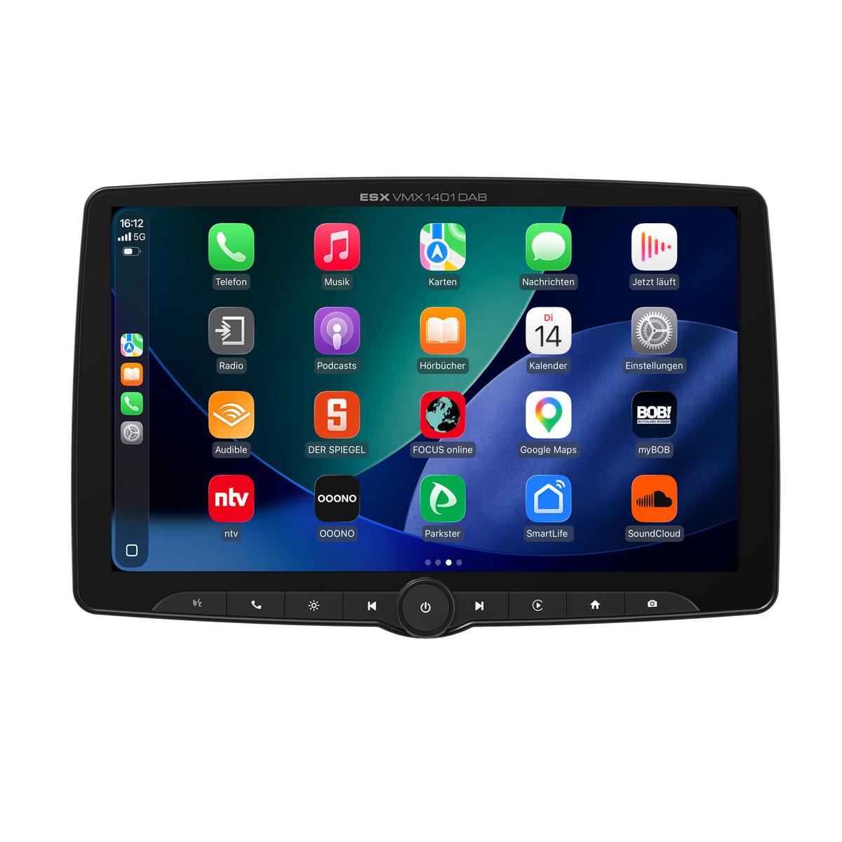 ESX VMX1401DAB - Enkeldin bilstereo - Trådlös CarPlay & Android Auto - 14 tum skärm