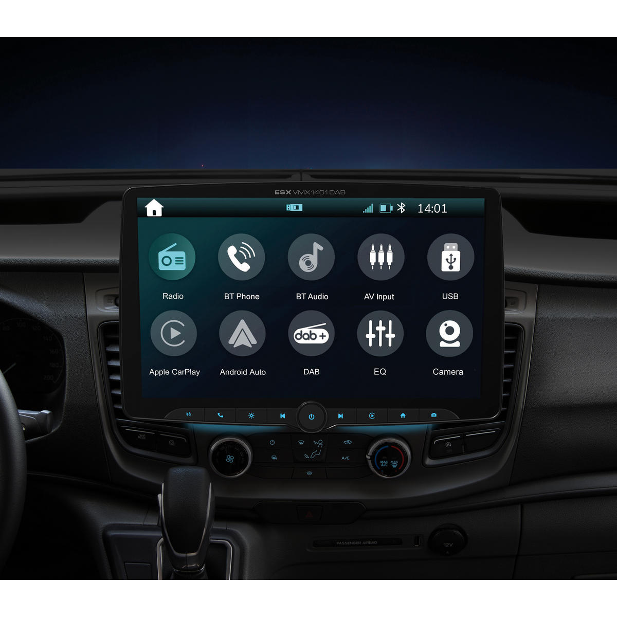ESX VMX1401DAB - Enkeldin bilstereo - Trådlös CarPlay & Android Auto - 14 tum skärm - Bild 5