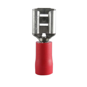Necore Flatstiftkabelskor - 6.3 mm - Röd
