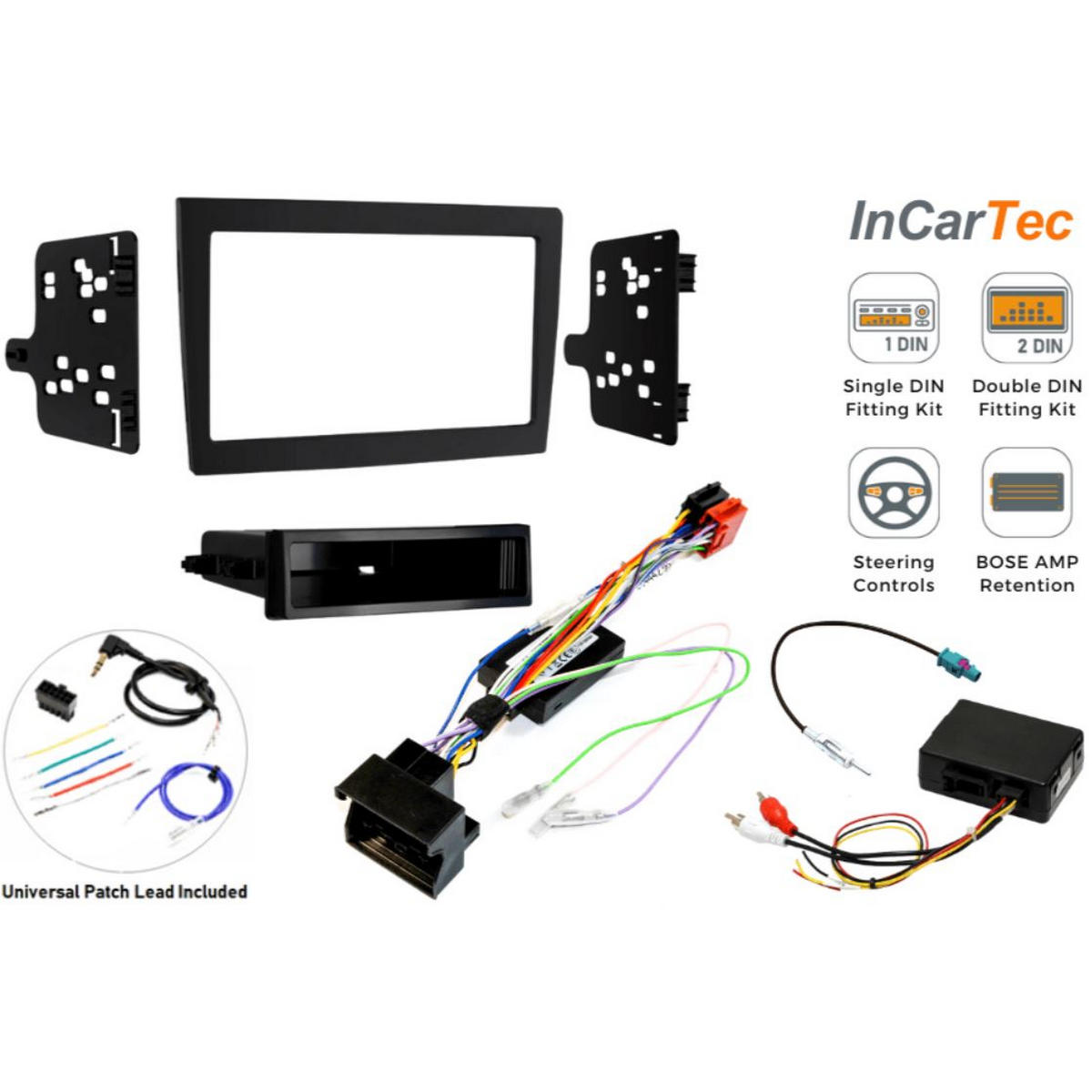 2-DIN Installationskit - Porsche 911 - Boxster - Cayman - Med Bose