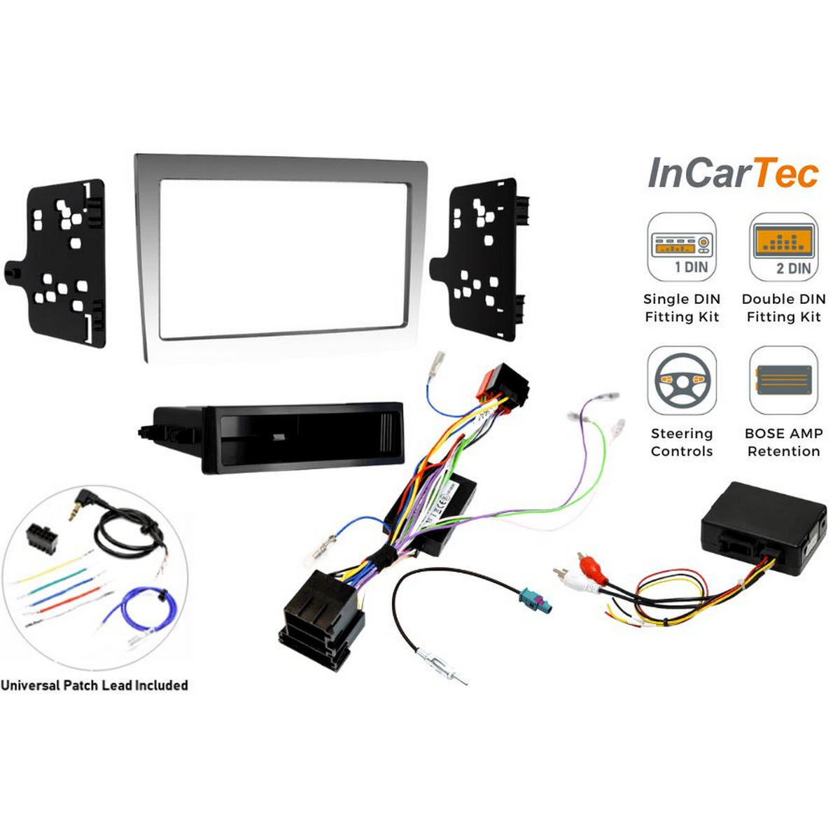 2-DIN Installationskit - Porsche 911 - Boxster - Cayman - Med Bose